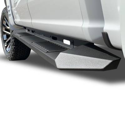 Black Horse Off Road - Armour Heavy Duty Steel Running Boards-Black-2015-2024 Ford F-150 SuperCrew Cab/2022-2024 Ford F-150 Lightning SuperCrew Cab/2017-2024 Ford F-250|F-350 |F-450|F-550 Super Duty Crew Cab|Black Horse Off Road