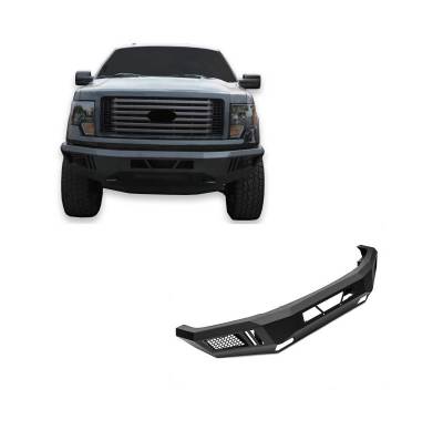 Black Horse Off Road - Armour Heavy Duty Front Bumper-Matte Black-2009-2014 Ford F-150|Black Horse Off Road