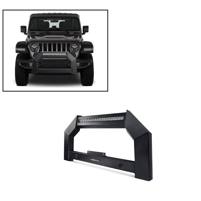 Black Horse Armour Bull Bar No skid plate Matte Black fit 2020-2023 Jeep  Gladiator|2018-2023 Jeep Wrangler