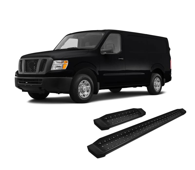 Black Horse Spartan Running Boards Black fit 20122022 Nissan NV1500