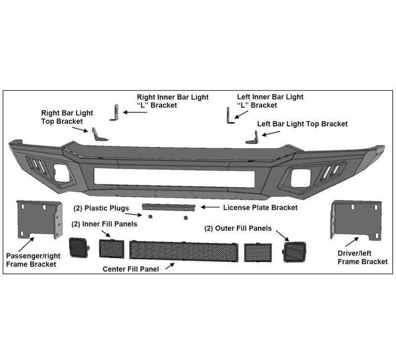 Front & Rear Steel Bumper Kit With LED Lights For Dodge Ram 2500/3500 (2010-2018) - Black Powder-Coated