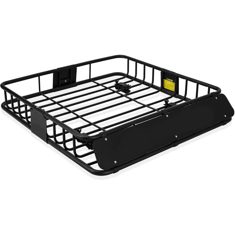 Universal Black Roof Rack Cargo Basket – Fits SUVs, Cars, Travel Luggage Carrier
