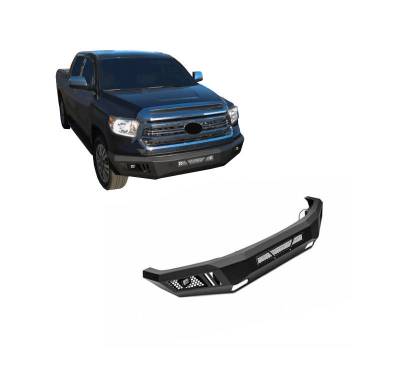 Black Horse Off Road - B | Armour Front Bumper Kit | Black | With LED Lights (1x 20in light bar, 2x pair LED cube) | AFB-TU14-KIT