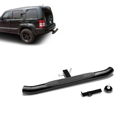 Black Horse Off Road - H | 3” ROUND Black  Hitch Steps Fits in Class III 2” Hitch Receiver | Black | HS36RA