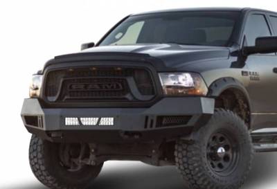 Black Horse Off Road - B | Armour Front Bumper Kit | Black | With LED Lights (1x 20in light bar, 2x pair LED cube) | AFB-RA13-KIT