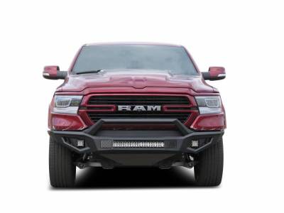 Black Horse Off Road - B | Armour II Heavy Duty Front Bumper Kit | Black | Includes 1 20in LED Light Bar, 2 sets of 4in cube lights | AFB-RA18-K1