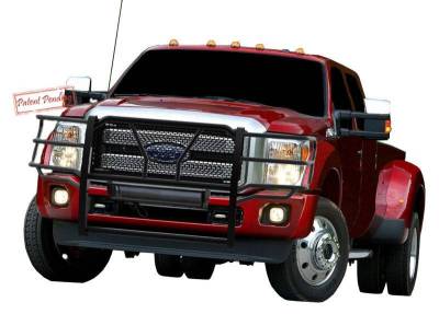 Black Horse Off Road - D | Rugged Heavy-Duty Grille Guard Kit | Black | With 20in LED Light Bar | RU-FOF211-B-KIT
