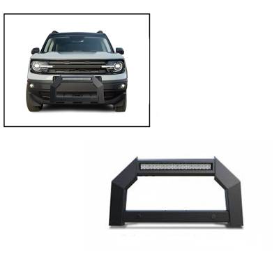 Black Horse Off Road - A | Armour Bull Bar | Matte Black | AB-F07 | With 20in LED Light Bar