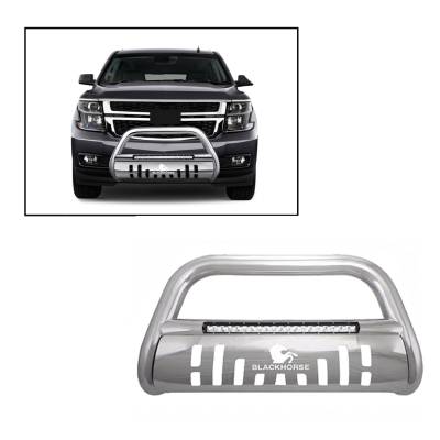 Black Horse Off Road - A | Beacon Bull Bar | Stainless Steel | Skid Plate | BE-GMTAS