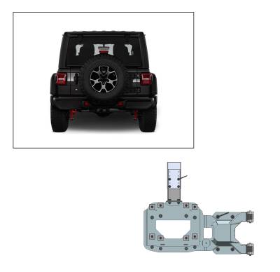 Black Horse Off Road - I | ARMOUR TIRE CARRIER| Black | ATC-JL18