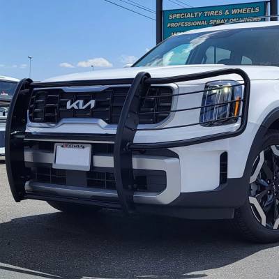 Unveiling the beast from every angle! ???? Swipe left to explore the fierce design of our grille guard on the KIA Telluride. ????  Grille Guard | 17KI01MA