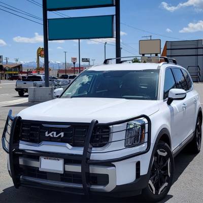 Unveiling the beast from every angle! ???? Swipe left to explore the fierce design of our grille guard on the KIA Telluride. ????  Grille Guard | 17KI01MA