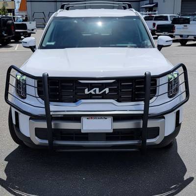 Unveiling the beast from every angle! ???? Swipe left to explore the fierce design of our grille guard on the KIA Telluride. ????  Grille Guard | 17KI01MA