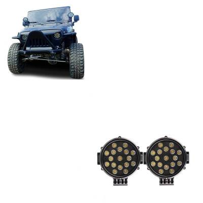 Black Horse Off Road - Pair of  7" Dia LED Lights -Clear- All cars,trucks And SUV's |Black Horse Off Road