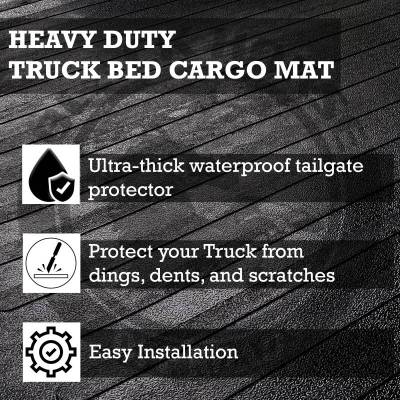Black Horse Off Road - Totaliner Heavy Duty Anti-Skid Rubber TAIL GATE Mat Rug LINER (6mm 5.5 ft) Black-2016-2023 Toyota Tacoma |Black Horse Off Road