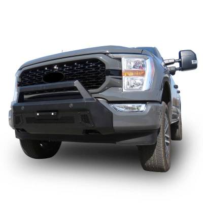Black Horse Off Road - Armour III Light Duty Front Bumper-Textured Black-2021-2023 Ford F-150|Black Horse Off Road