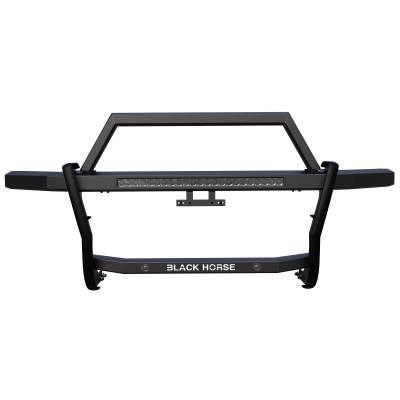 Black Horse Off Road - RAMBLER Grille Guard With 30" LED Bar Single Row-Black-2021-2023 Ford Bronco|Black Horse Off Road