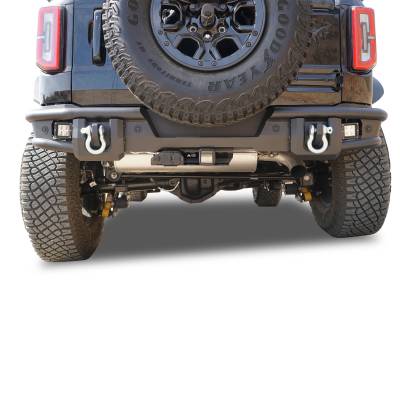 Black Horse Off Road - ARMOUR Tubular Heavy Duty Front Bumper With set of 2" 20W flood work light-Matte Black-2021-2024 Ford Bronco|Black Horse Off Road