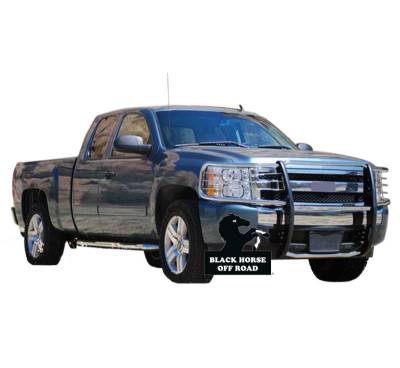 Black Horse Off Road - Grille Guard-Stainless Steel-2007-2013 Chevrolet Silverado 1500|Black Horse Off Road