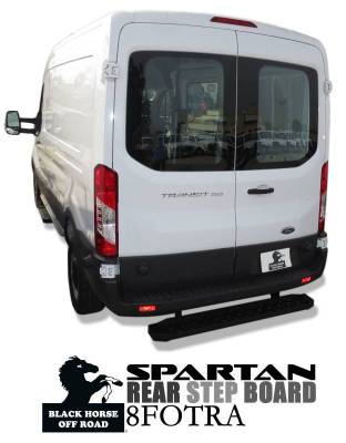 Black Horse Off Road - SPARTAN Rear Step Board-Black-2015-2025 Ford Transit-150/2015-2025 Ford Transit-250/2015-2025 Ford Transit-350|Black Horse Off Road