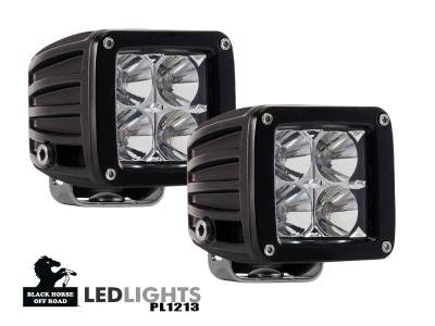 Black Horse Off Road - LED 4" Cube Lights -Clear-Universal |Black Horse Off Road