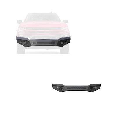 Black Horse Off Road - ARMOUR II Heavy Duty Front Bumper-Bumper Only-Matte Black-2019-2021 Chevrolet Silverado 1500|Black Horse Off Road