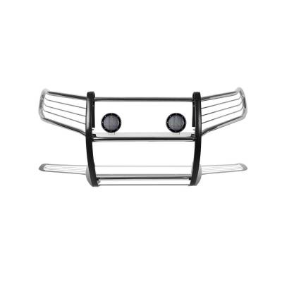 Black Horse Off Road - Grille Guard With Set of 5.3".Black Trim Rings LED Flood Lights-Stainless Steel-2010-2024 Toyota 4Runner|Black Horse Off Road