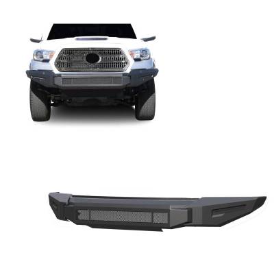 Black Horse Off Road - ARMOUR II Heavy Duty Modular Front Bumper-Bumper Only-Matte Black-2016-2023 Toyota Tacoma|Black Horse Off Road
