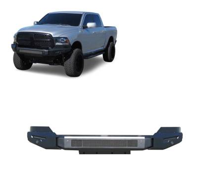 Black Horse Off Road - ARMOUR II Heavy Duty Modular Front Bumper-Bumper Only-Matte Black-2013-2018 Ram 1500/2019-2024 Ram 1500 Classic|Black Horse Off Road