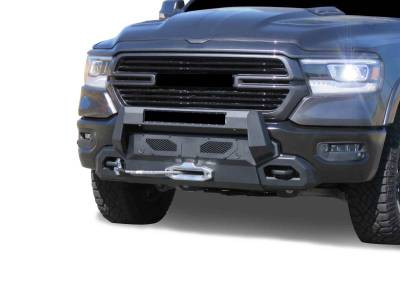 Black Horse Off Road - ARMOUR III Heavy Duty Front Winch Bumper-Textured Black-2019-2024 Ram 1500|Black Horse Off Road