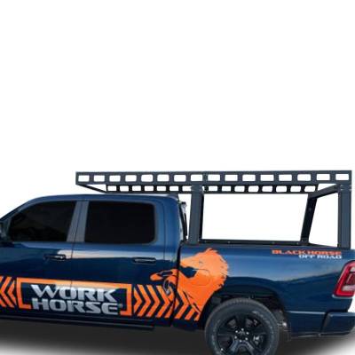 Black Horse Off Road - Base K2 Over Cab Rack-Black-All 3/4-ton trucks with 6.4ft to 6.7ft bed length|Black Horse Off Road