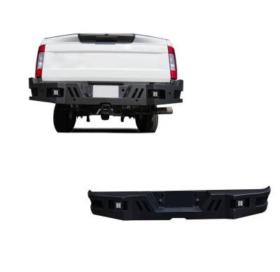 Black Horse Off Road - ARMOUR Super Heavy Duty Rear Bumper-Matte Black-2017-2024 Ford F-250 Super Duty/2017-2024 Ford F-350 Super Duty|Black Horse Off Road
