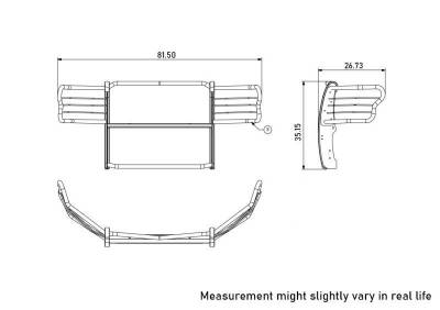 Black Horse Off Road - Grille Guard With Set of 5.3".Black Trim Rings LED Flood Lights-Black-2015-2024 Ford F-150|Black Horse Off Road