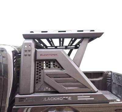 Black Horse Off Road - ARMOUR II Roll Bar Ladder Rack W/Basket-Black-2005-2021 Nissan Frontier|Black Horse Off Road