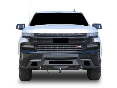 Black Horse Off Road - ARMOUR III Heavy Duty Front Winch Bumper-Textured Black-2019-2021 Chevrolet Silverado 1500/2022-2022 Chevrolet Silverado 1500 LTD|Black Horse Off Road