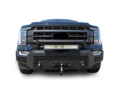 Black Horse Off Road - ARMOUR III Heavy Duty Front Winch Bumper-Textured Black-2021-2023 Ford F-150|Black Horse Off Road