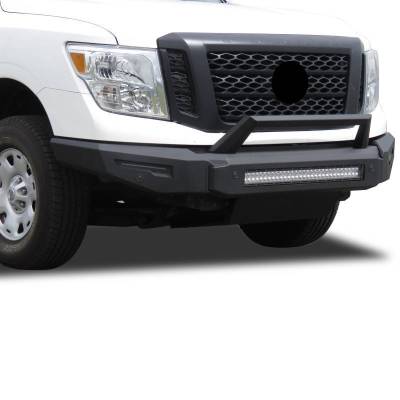 Black Horse Off Road - ARMOUR II Heavy Duty Modular Front Bumper-Matte Black-2016-2024 Nissan Titan XD|Black Horse Off Road