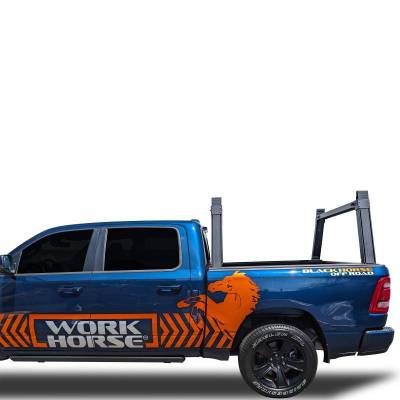 Black Horse Off Road - Base K2 Rack-Black-All 3/4-ton trucks with 6.4ft to 6.7ft bed length|Black Horse Off Road