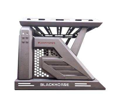 Black Horse Off Road - ARMOUR II Roll Bar Ladder Rack W/Basket-Black-2019-2024 Jeep Gladiator|Black Horse Off Road