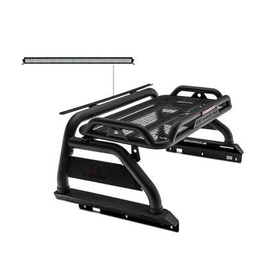 Black Horse Off Road - ATLAS Roll Bar Ladder Rack With 40" LED Light Bar-Black-2019-2024 Ford Ranger|Black Horse Off Road