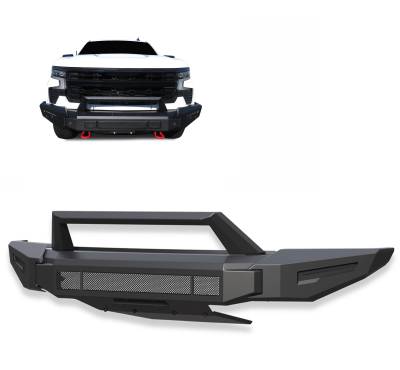 Black Horse Off Road - ARMOUR II Heavy Duty Modular Front Bumper-Matte Black-2022-2025 Chevrolet Silverado 1500|Black Horse Off Road