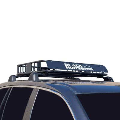 Black Horse Off Road - Black Horse 43"x39"x6" Outdoor VOYAGER Roof Top Cargo Basket, Heavy Duty Weather Resistant Luggage & Camping Gear Storage for Car, Truck or SUV Transport, 200 lbs capacity.