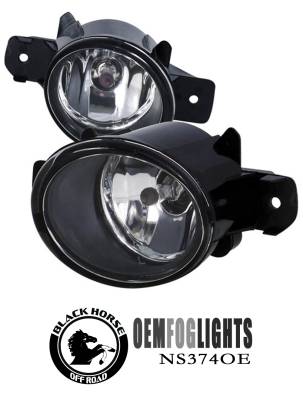 Black Horse Off Road - OEM Replica Fog Light-Clear Plastic-2015-2016 Nissan Murano