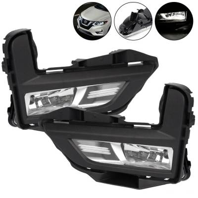 Black Horse Off Road - OEM Replica Fog Light-Clear Plastic-2017-2018 Nissan Rogue