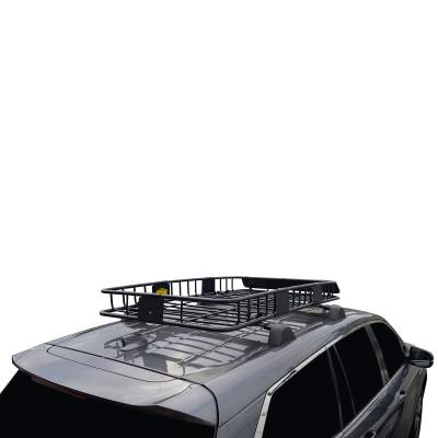 Black Horse Off Road - Black Horse 84"x50"x6" Traveler Roof Rack Cargo Carrier Basket, Heavy Duty Weather Resistant Luggage & Camping Gear Storage for Car, Truck or SUV Transport, 200 lbs capacity.