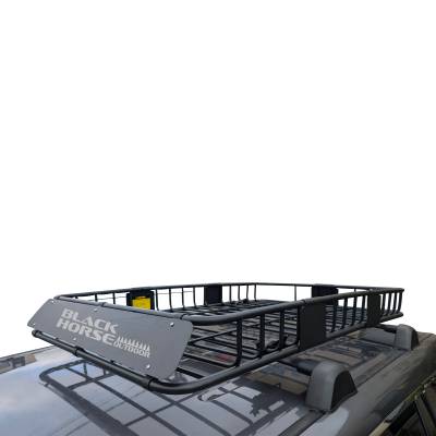 Black Horse Off Road - Copy of Black Horse 84"x39""x6" Outdoor VOYAGER Roof Top Cargo Basket, Heavy Duty Weather Resistant Luggage & Camping Gear Storage for Car, Truck or SUV Transport, 200 lbs capacity.