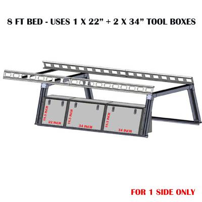 Black Horse Off Road - Base K2 Over Cab Rack for All 1/2 Ton and 3/4 Ton Trucks with 8 Foot Bed|Black Horse Off Road