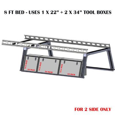 Black Horse Off Road - Base K2 Over Cab Rack for All 1/2 Ton and 3/4 Ton Trucks with 8 Foot Bed|Black Horse Off Road