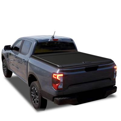 Black Horse Off Road - Back Track Manual Retractable Tonneau Cover-Black-2023-2025 Ford Ranger|Black Horse Off Road