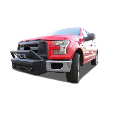 Black Horse Off Road - ARMOUR III Heavy Duty With 20" Single Row Light Bar-Textured Black-2015-2017-Ford F-150|Black Horse Off Road